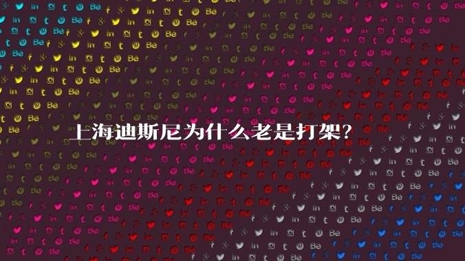 上海迪斯尼为什么老是打架?
