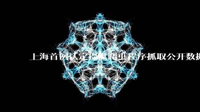 上海首例认定提供爬虫程序抓取公开数据构成提供侵入计算机信息系统程序罪案,该案件有哪些细节值得关注?