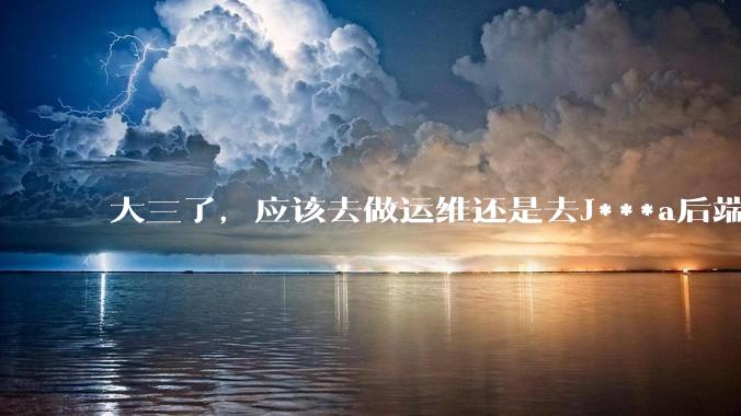 大三了,应该去做运维还是去J***a后端呢?