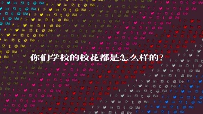 你们学校的校花都是怎么样的?
