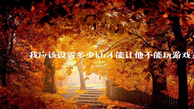 我应该设置多少kb才能让他不能玩游戏?