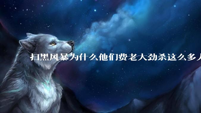 扫黑风暴为什么他们费老大劲杀这么多人不如直接把督导组干掉?