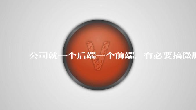 公司就一个后端一个前端,有必要搞微服务吗?