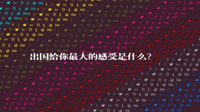 出国给你最大的感受是什么?