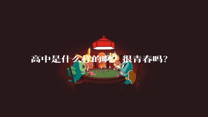 高中是什么样的啊?很青春吗?
