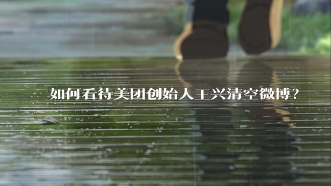 如何看待美团创始人王兴清空微博?