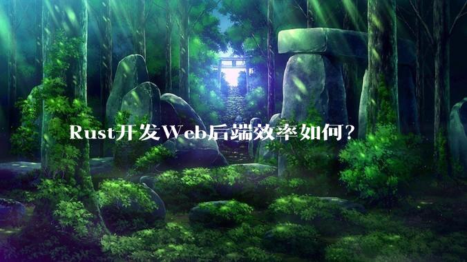 Rust开发Web后端效率如何?