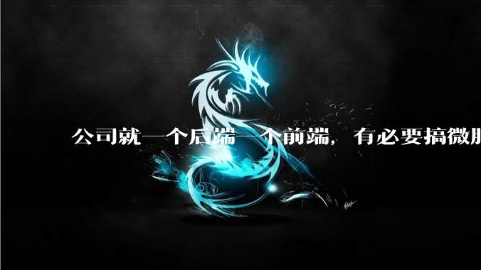 公司就一个后端一个前端,有必要搞微服务吗?