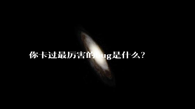 你卡过最厉害的bug是什么?