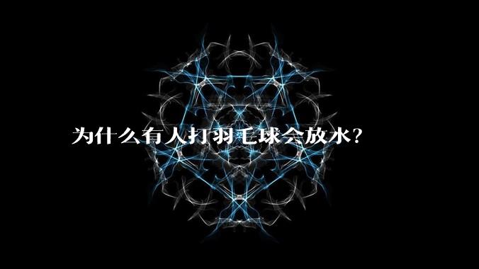 为什么有人打羽毛球会放水?