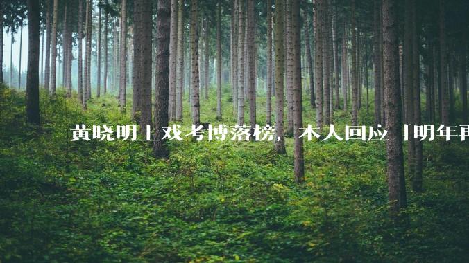 黄晓明上戏考博落榜,本人回应「明年再战」,怎样看明星对高学历的追求?上戏博士有多难考?