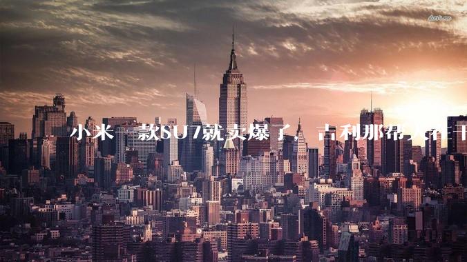 小米一款SU7就卖爆了,吉利那帮人在干啥事?