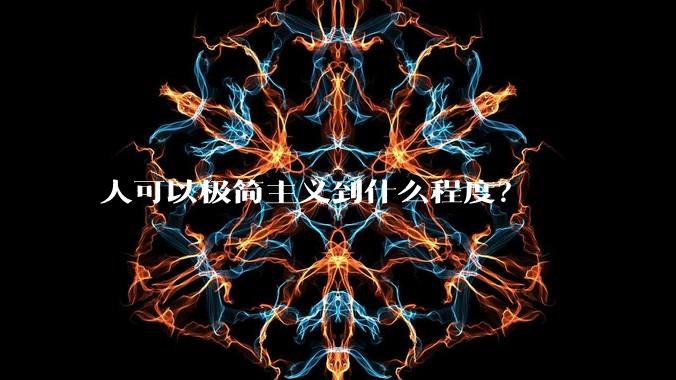 人可以极简主义到什么程度?