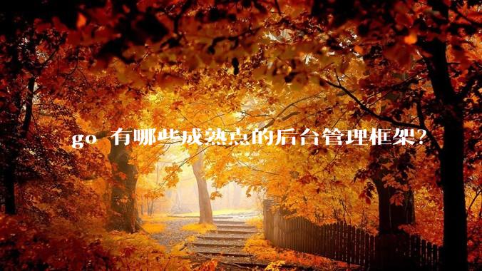go 有哪些成熟点的后台管理框架?