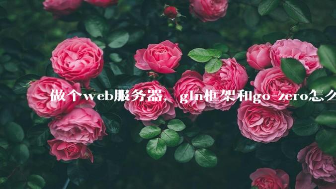 做个web服务器,gin框架和go-zero怎么选?
