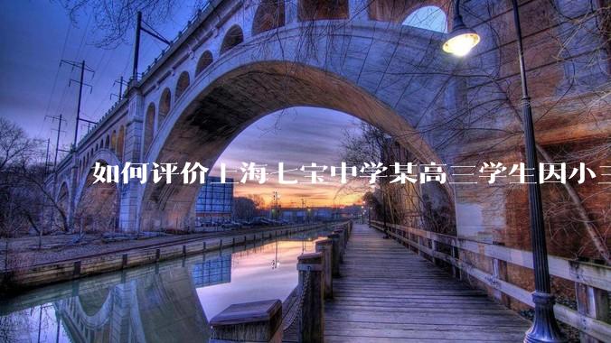 如何评价上海七宝中学某高三学生因小三门考了204(总分210),感觉无望清北选择跳楼自杀?