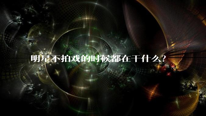 明星不拍戏的时候都在干什么?