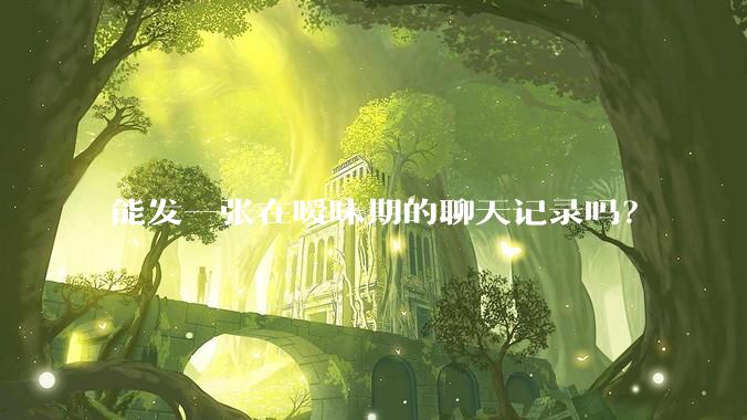 能发一张在暧昧期的聊天记录吗？