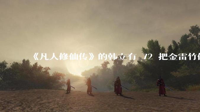《凡人修仙传》的韩立有 72 把金雷竹做的剑,其他人看见了不觉得奇怪吗?