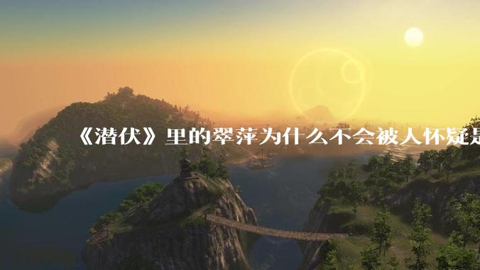 《潜伏》里的翠萍为什么不会被人怀疑是卧底?
