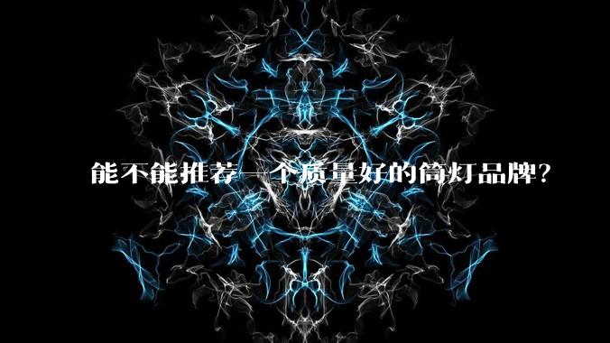 能不能推荐一个质量好的筒灯品牌?