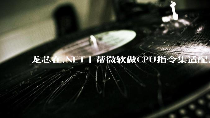 龙芯在.NET上帮微软做CPU指令集适配,为什么到国内.NET开发者这里成了维护龙芯.NET版本?