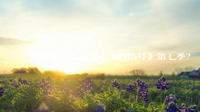 如何评价综艺《心动的信号》第七季?
