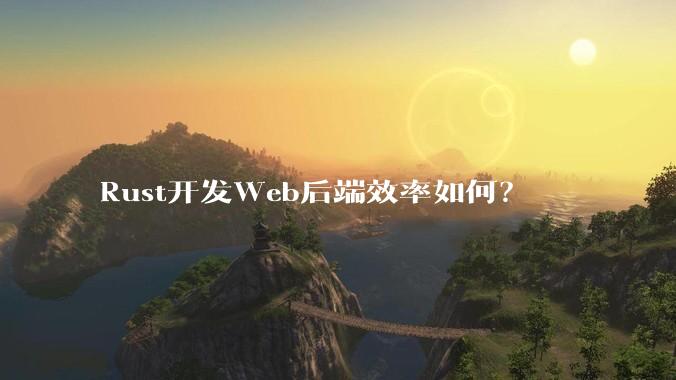 Rust开发Web后端效率如何?