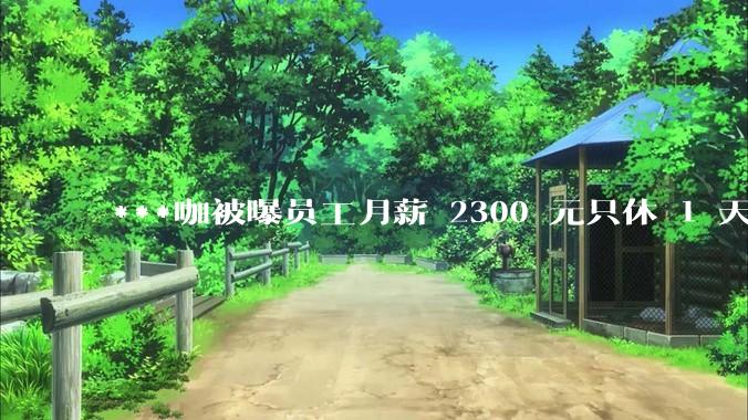***咖被曝员工月薪 2300 元只休 1 天,这样的薪资和工作条件是否合理?