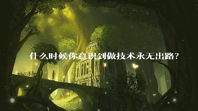 什么时候你意识到做技术永无出路?