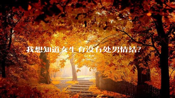 我想知道女生有没有处男情结?