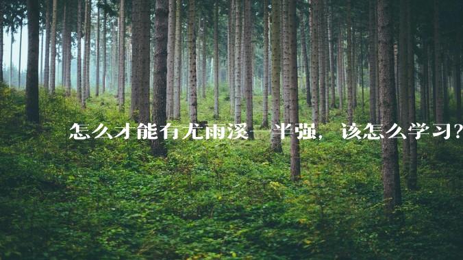怎么才能有尤雨溪一半强,该怎么学习?