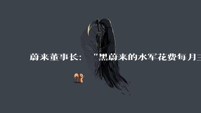 蔚来董事长:“黑蔚来的水军花费每月三五千万。”是夸大其词,还是确有其事?