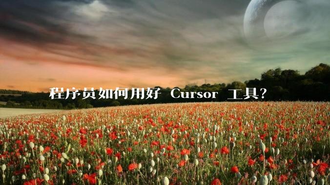 程序员如何用好 Cursor 工具?