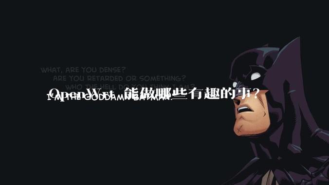OpenWrt 能做哪些有趣的事?