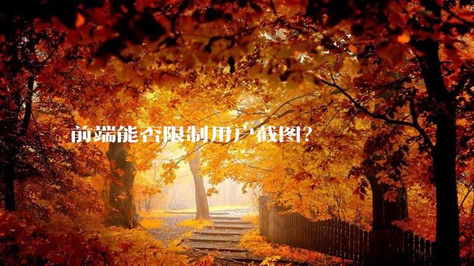 前端能否限制用户截图?