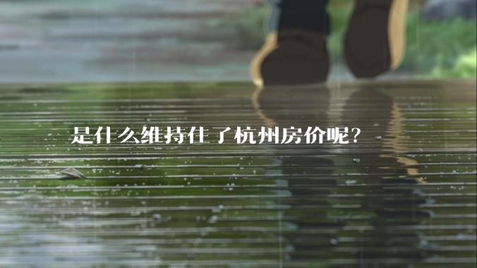 是什么维持住了杭州房价呢?