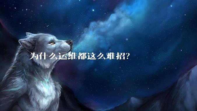 为什么运维都这么难招?