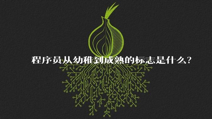 程序员从幼稚到成熟的标志是什么?