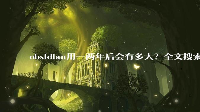 obsidian用一两年后会有多大?全文搜索还快吗?