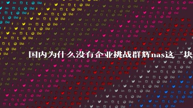 国内为什么没有企业挑战群辉nas这一块市场?