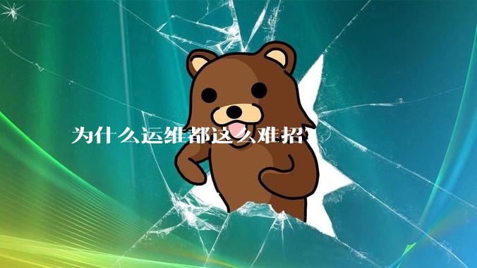 为什么运维都这么难招?