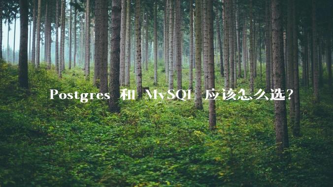 Postgres 和 MySQL 应该怎么选?