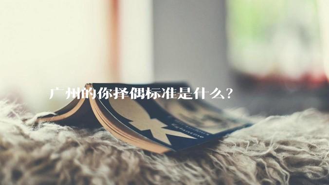 广州的你择偶标准是什么?