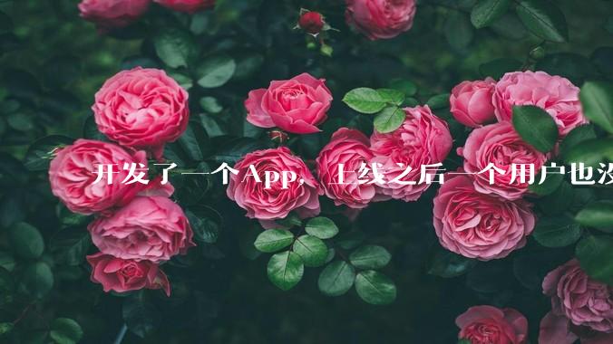 开发了一个App,上线之后一个用户也没有怎么办?