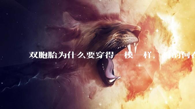 双胞胎为什么要穿得一模一样,目的何在?