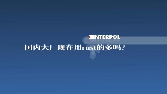 国内大厂现在用rust的多吗?