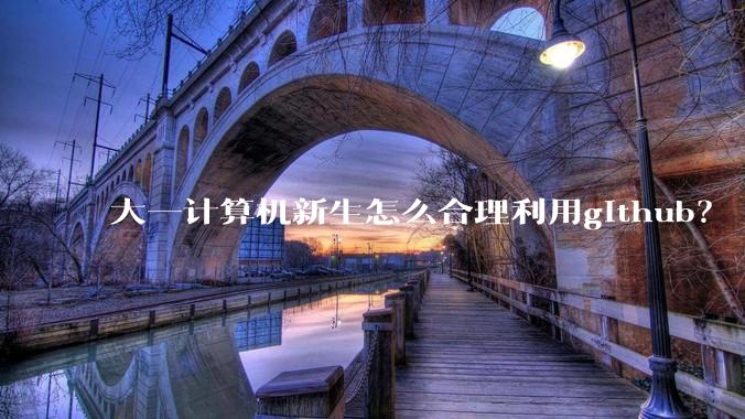 大一计算机新生怎么合理利用github?