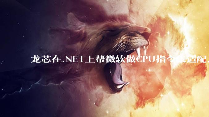 龙芯在.NET上帮微软做CPU指令集适配,为什么到国内.NET开发者这里成了维护龙芯.NET版本?